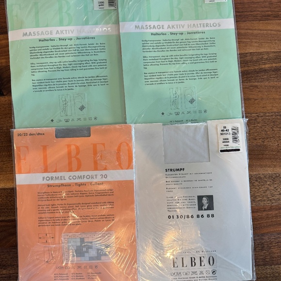 ELBEO, Lot of 4 pairs, Tights, thigh highs, and stockings, - Picture 2 of 3